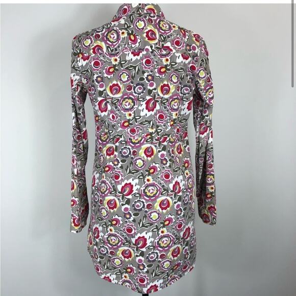 Boden grey floral print button down dress - Picture 2 of 5